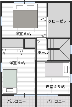 プラン　ファミリア間取り図 2階
