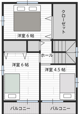 プラン　ファミリアLDK間取り図 2階