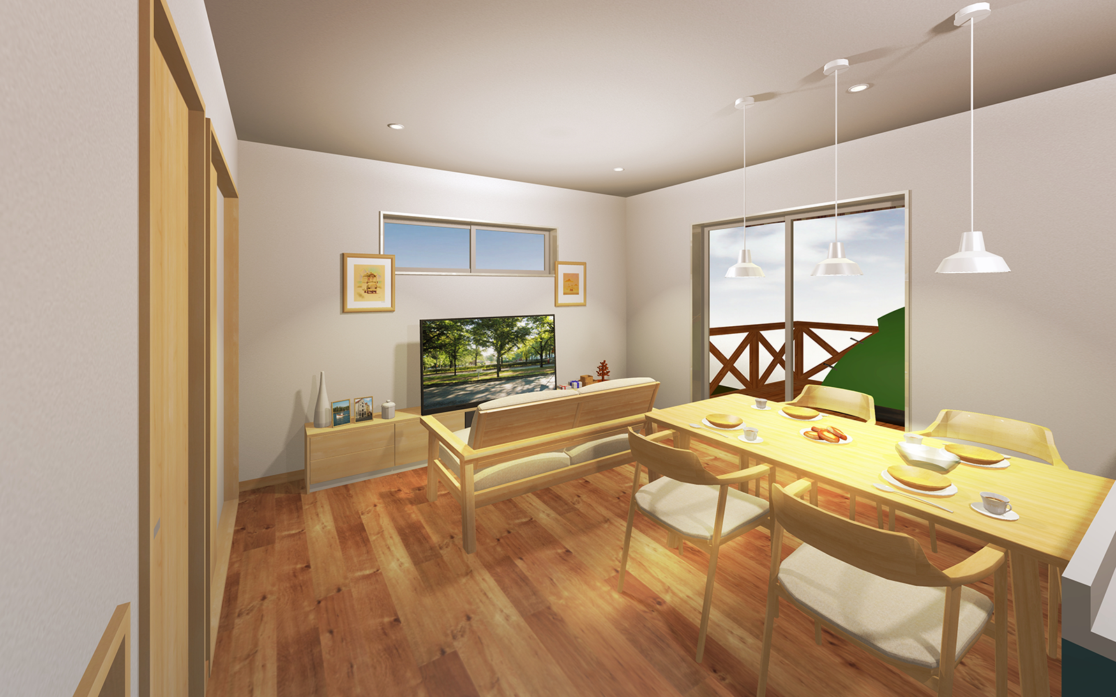 プラン　ファミリアデッキつき内観イメージ